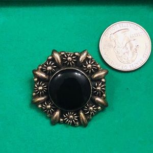 Onyx sterling pin pendant